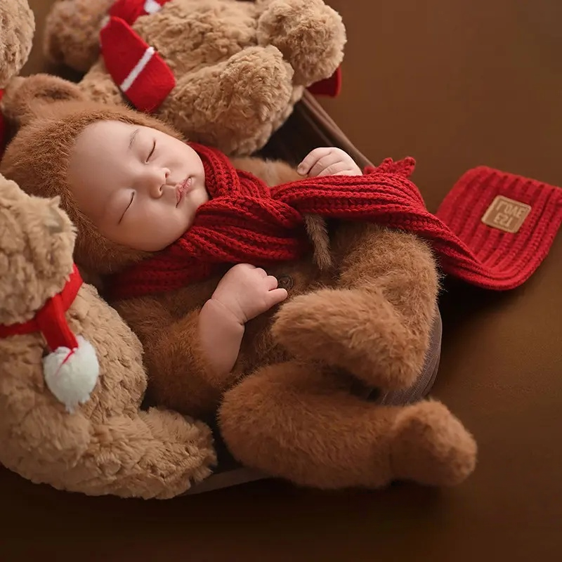 Christmas Brown Bears Set - Newborn Photography Props - Image 2